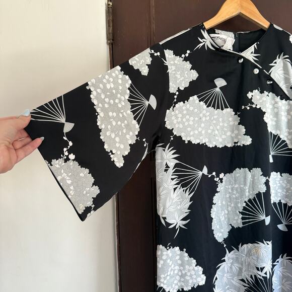 TORI RICHARD Liberty House 70s Vintage Woman's Kimono Style Japanese Print Dress - Picture 5 of 8